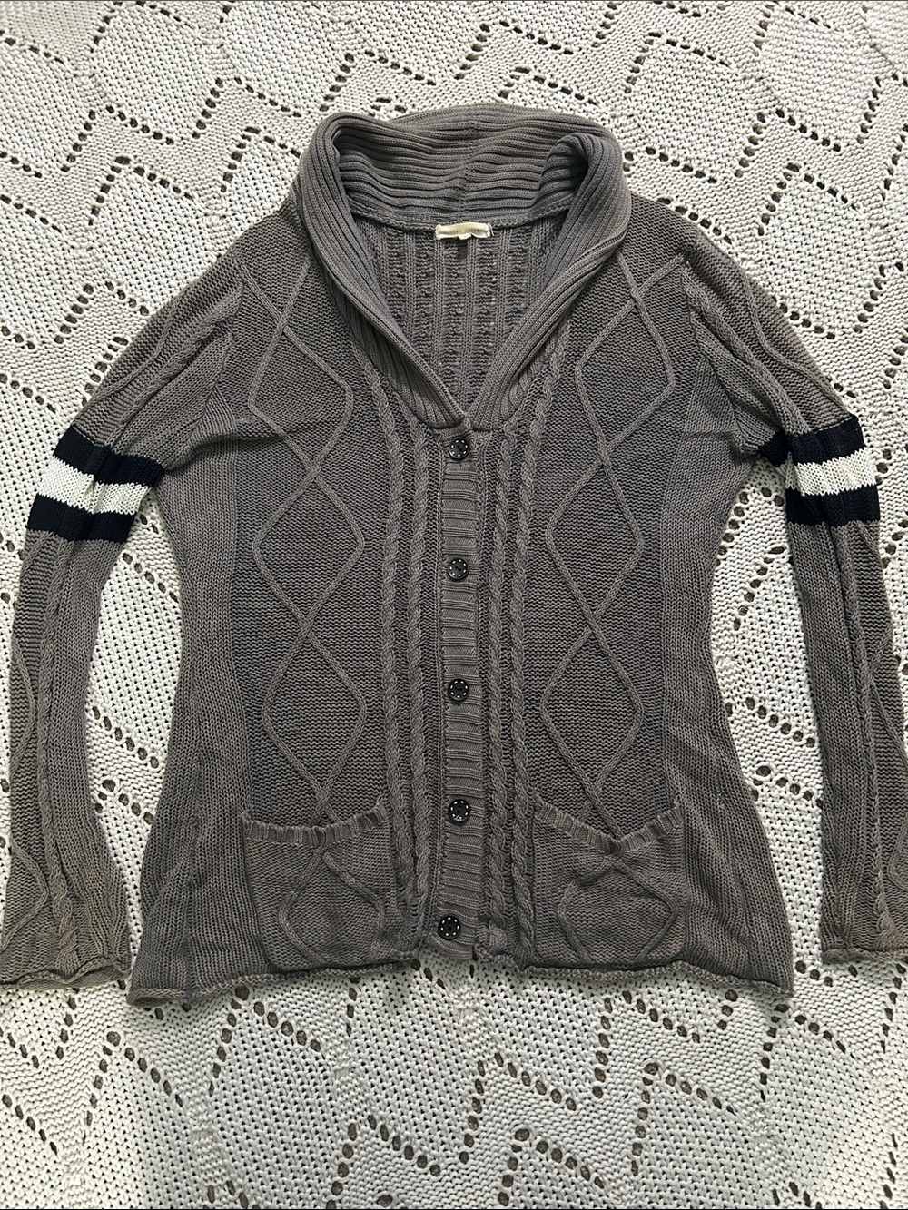 Buckle Gilded Intent Distressed Varsity Cardigan Sz L